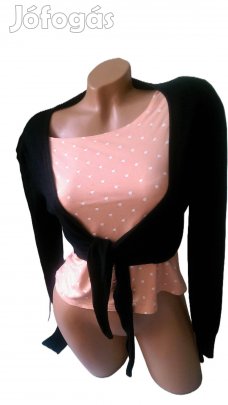 Csajos Fekete Rövid Kardigán (Méret: L XL) Kód: KG 238