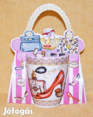 Csajos porcelán bögre cipő, parfüm