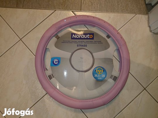 Csajos rózsaszín kormányvédő strasszokkal 37-39 cm átmérő