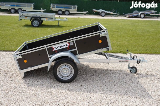 Csak áprilisban akciós új fa oldalfalas utánfutó (200x132cm) +rendszám