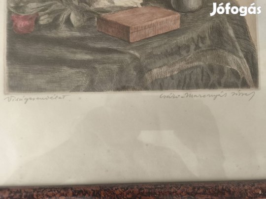 Csáki-Maronyák József (Kossuth-díjas): Virágcsendélet - rézkarc
