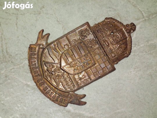 Csákócímer sapkajelvény Királyi magyar csendőr "Királyért és Hazáért"