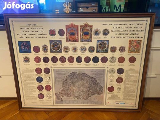 Csáky Imre : Keretezett "Erdély-címeres" Nagy-Magyarország térkép