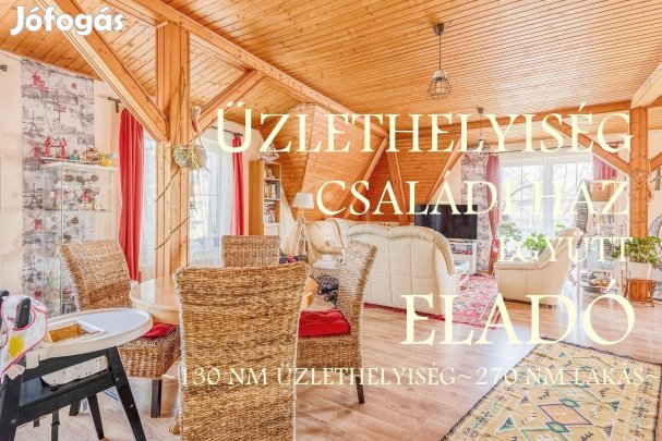 Családi ház üzlethelyiséggel együtt eladó!