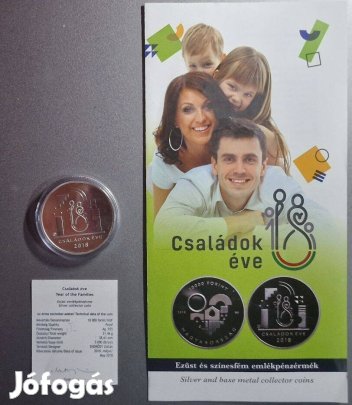 Családok éve 2018 - ezüst érme + prospektus, ingyen szállítással