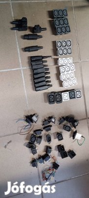 Csatlakozók, potméterek kapcsolók, USB rs232 serial elektronika