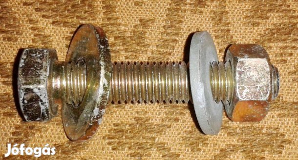 Csavar, M 12 x 60 zsír új, csavar, 8.8 , horganyzott, anya és 2 db fak