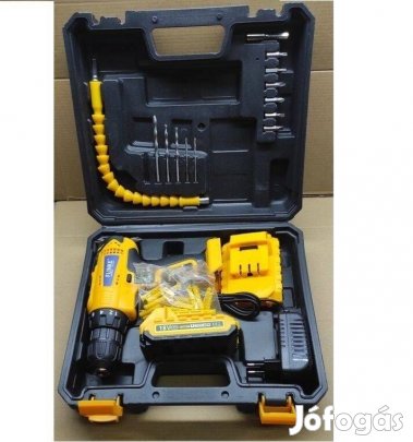Csavarbehajtó, Fúrógép, Új, 2 db 18V Li-ion akkuval, és szerszámokkal