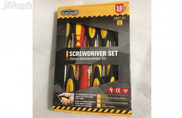Csavarhúzó készlet 10 részes 8 normál 2 szigetelt lapos csillag torx