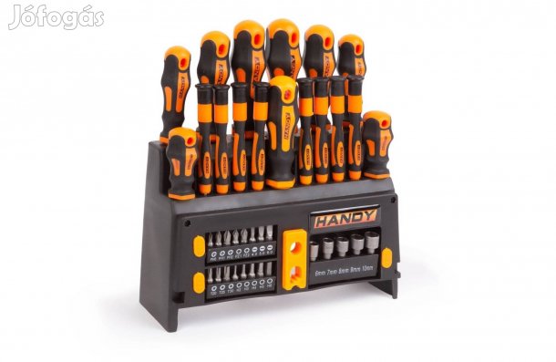 Csavarhúzó készlet 16 db precíziós és normál + 21 db bitfej + állvány