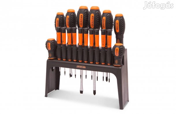 Csavarhúzó készlet CRV 18 db-os precíziós és normál + csavarhúzó tartó