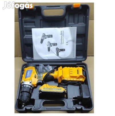 Csavarozó fúró, és ütve fúrógép Akkumulátoros, 2db 20V Li-ion akkuval
