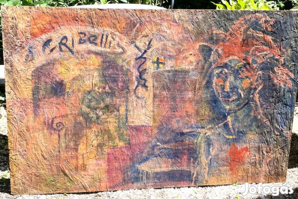 Cseh Krisztina festő nagyméretű táblaképe, Álomkép modern festmény