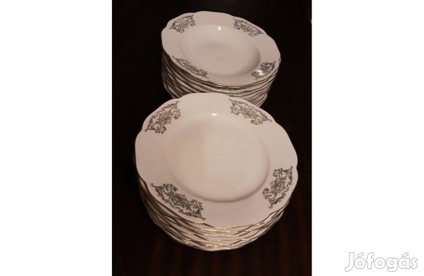 Cseh, jelzett tányér szép aranyozott mintával eladó