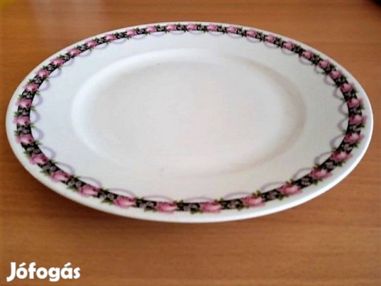 Cseh antik rózsagirlandos, Aich jelzésű csodás porcelán tál