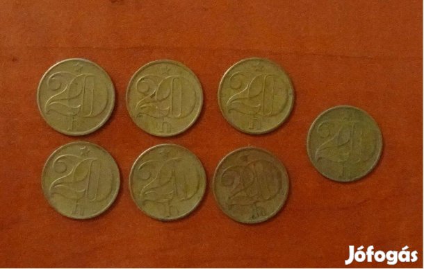 Csehszlovák 20 heller érme sor