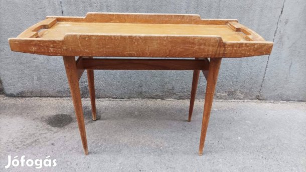 Csehszlovák bükkfa lerakó-asztal oldalasztal, virágállvány