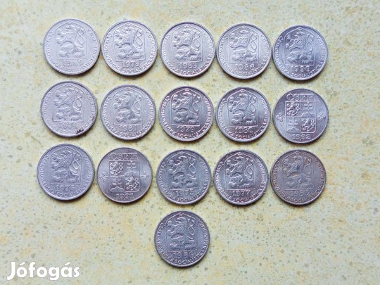 Csehszlovákia 16 db Különböző Érme 10 Halierov 1974-1992