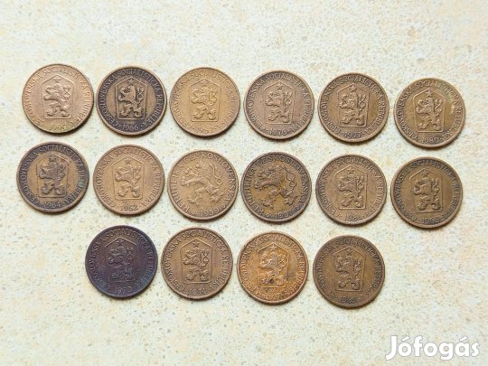 Csehszlovákia 16 db különböző Érme 1 Korona 1957-1990