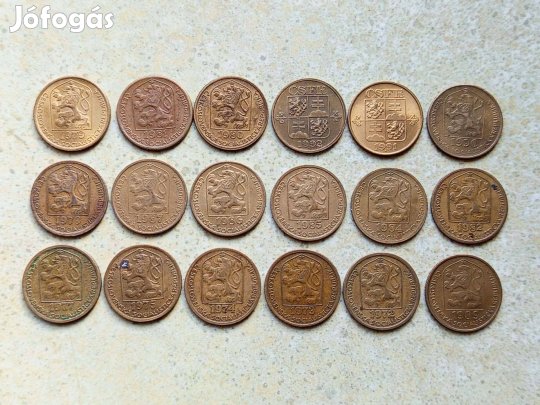 Csehszlovákia 18 db Különböző Érme 20 Heller Halierov 1972-1992