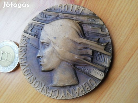 Csehszlovákia 1918-1968 50 Éve alakult meg bronz emlékérem