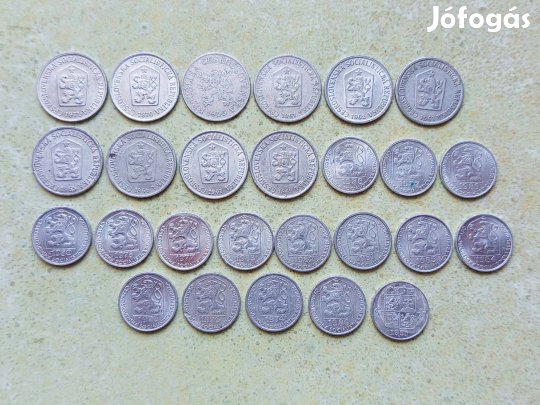 Csehszlovákia 26 db Különböző Érme 10 Halierov Haller 1953-1991