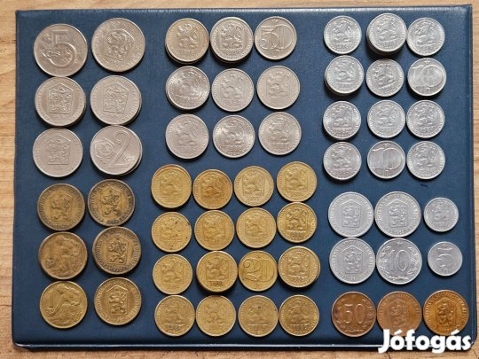 Csehszlovákia SzK. (1960-1990) csomag korona és heller lot (84db érme)