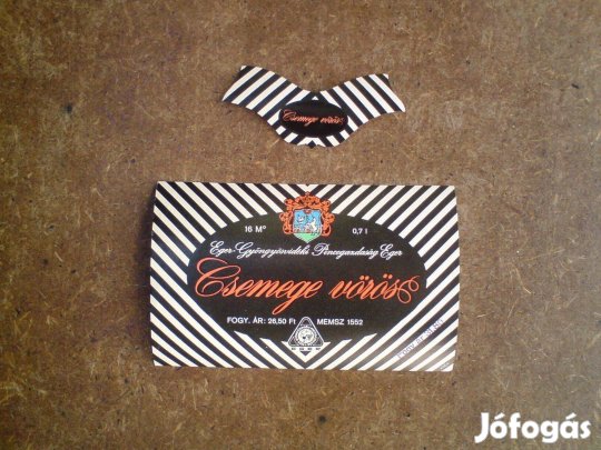 Csemege vörös - Boros címke nyakcímkével 1970-s évek közepe