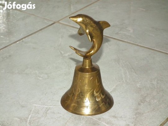 Csengettyű réz delfines szép hangon megszólaló harang kolomp