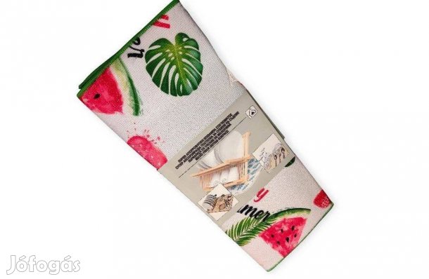 Csepegtetőruha görögdinnye mintás fehér, nyári, 50x39 cm