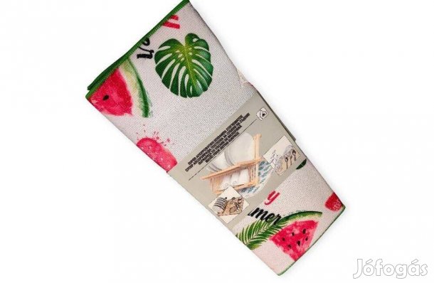 Csepegtetőruha görögdinnye mintás fehér, nyári, 50x39 cm