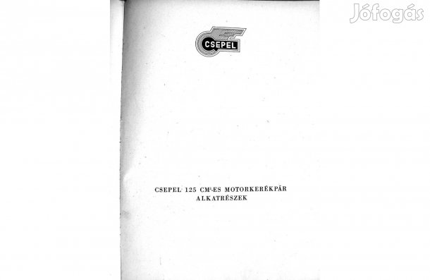 Csepel 125 ös motorkerékpár alkatrész katalógusa