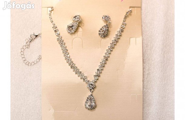 Csepp alakú medálos Nyakék fülbevalóval, Alkalmi ékszer szett