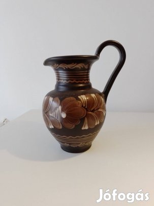 Cserép kerámia füles kancsó barna