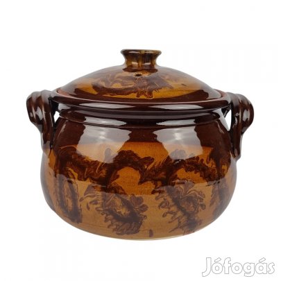 Cserépedény 7 literes mázas kerámia főzőedény