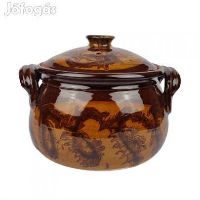 Cserépedény 7 literes mázas kerámia főzőedény