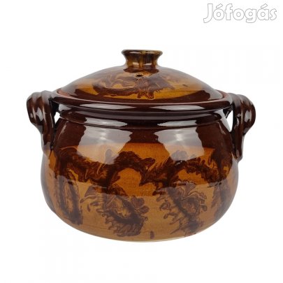 Cserépedény 7 literes mázas kerámia főzőedény