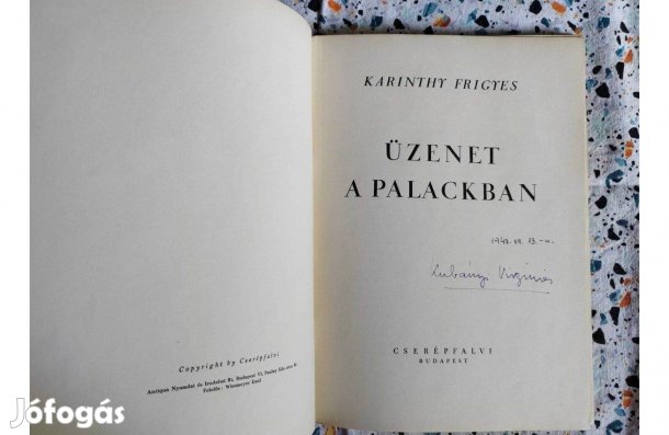 Cserépfalvi- Karinthy Frigyes-Üzenet a Palackban, 1938