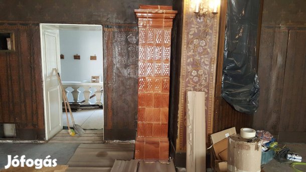 Cserépkályha, régi cserépkályha, műemlék cserépkályha