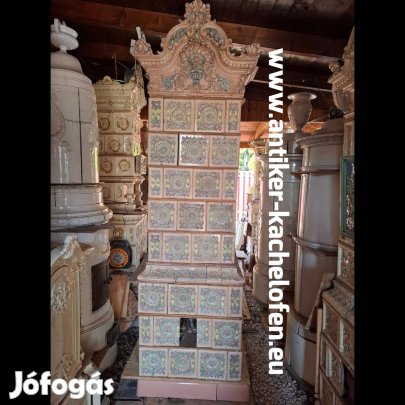 Cserépkályha eladó, antik, színes