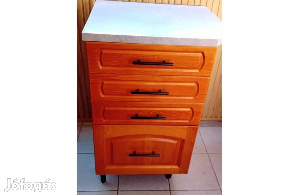 Cseresznye színű 4 fiókos konyhai alsó szekrény
