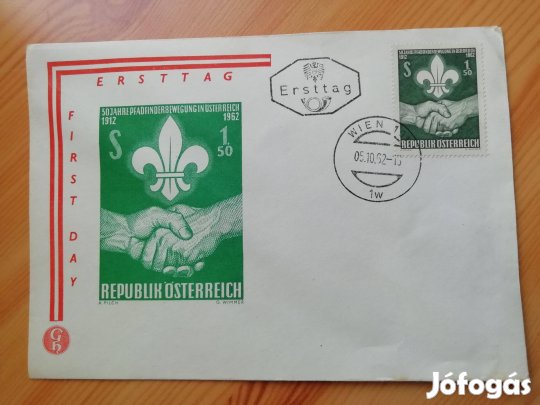 Cserkész FDC Osztrák1962-es ritka kiadású szép db