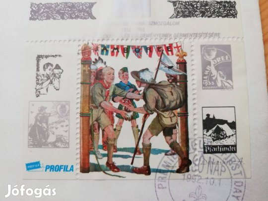 Cserkész FDC alkalmi pecséttel 1992-es ritka sorszámozott szé