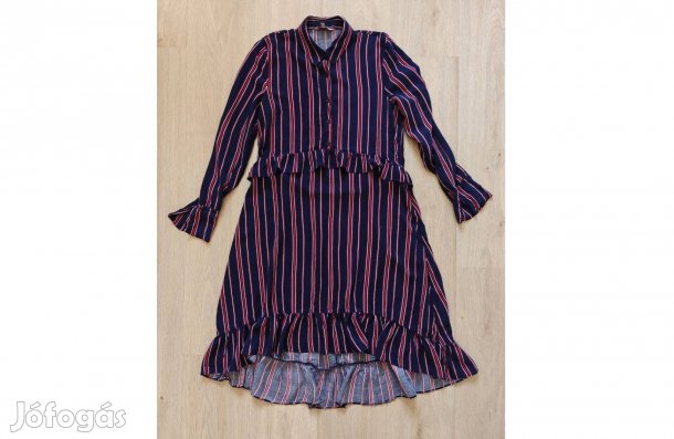 Csíkos, aszimmetrikus Clockhouse viszkóz ruha 36