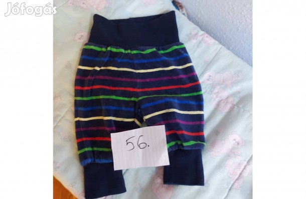 Csíkos babanadrág, 56-os méretű, plüss,