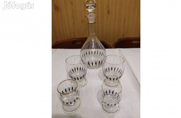 Csíkos borivó készlet