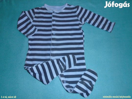 Csíkos és kék rugdalózó 3-6 hó méret 68