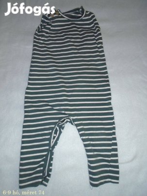 Csíkos és ujjatlan rugdalózó 6-9 hó (méret 74)