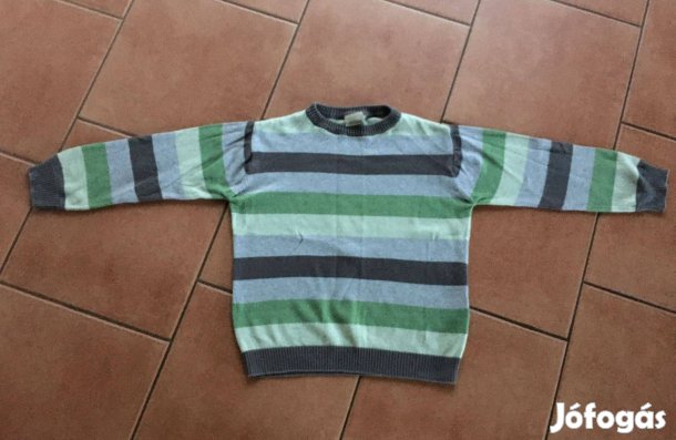 Csíkos finomkötött pulóver! 128-140