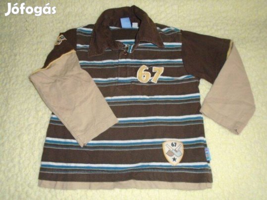 Csíkos galléros hosszú ujjú felső 18-24 hó méret 86 / 92